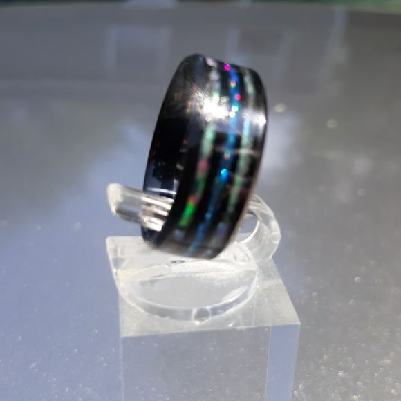 8mm abalone shell and tungsten wedding band. - Picture 4 of 6